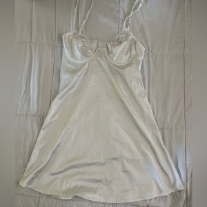 White Satin lace slip dress